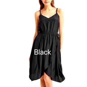 Gap Wrap Cinched Waist A-Line Dress - BLACK/ size0